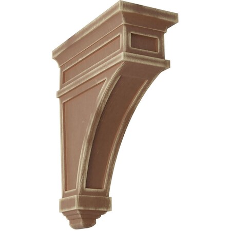 Ekena Millwork 4 1/2"W x 10"D x 13 3/4"H Arlington Wood Vintage Decor Corbel, Weathered Brown CORWD04X10X13ARBR